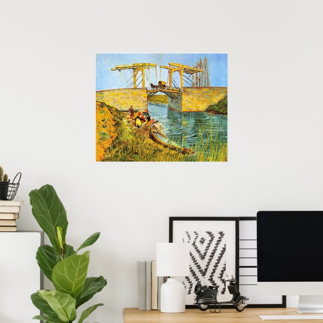 Póster Puente Langlois en Arlés por Vincent van Gogh (Oficina en casa)