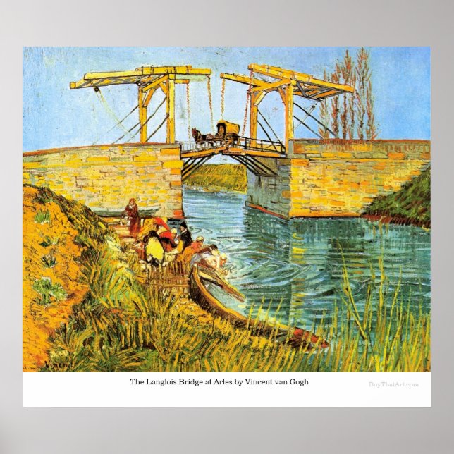 Póster Puente Langlois en Arles por Vincent van Gogh (Frente)
