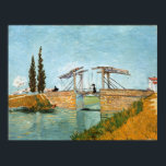 Póster Puente Langlois en Arles Vincent Gogh<br><div class="desc">Puente Langlois en Arles. Vincent van Gogh. Un paisaje de otoño. Puente de piedra de cuerda floja sobre el río. Un hombre está cruzando el puente. El río azul fluye bajo el puente. Las nubes cruzan el cielo azul. Reproducción de obras famosas de imágenes artísticas de dominio público.</div>