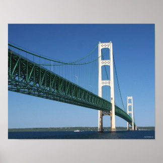 Póster Puente Mackinac desde los Estrechos