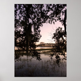 Póster Puente Memorial de Woods al atardecer en Beaufort 