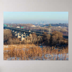 Póster puente mendota que atraviesa el valle del río minn