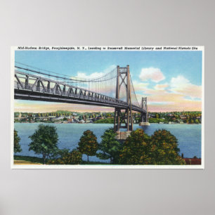 Póster Puente Mid-Hudson a la histórica ciudad de Rooseve