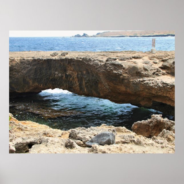 Póster Puente natural en Aruba, fotografía (Frente)