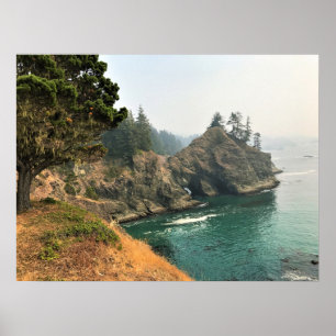 Póster Puente natural, espigón de roca, Oregón