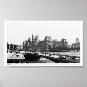 Póster Puente Paris Pont - Vintage