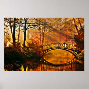 Póster Puente, paz y amor del paraíso del zen por el