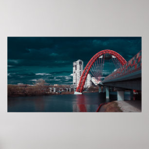 Póster Puente pintoresco de Moscú