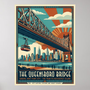 Póster Puente Queensboro Queens Tranvía de la ciudad de N