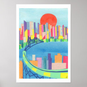 Póster Puente Queensborough en Sunrise
