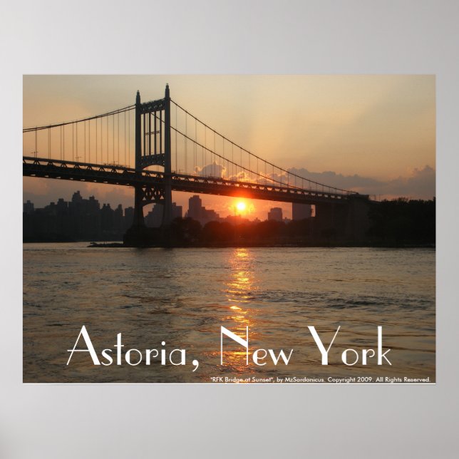 Póster "Puente RFK al atardecer" Astoria, Poster de NY (Frente)