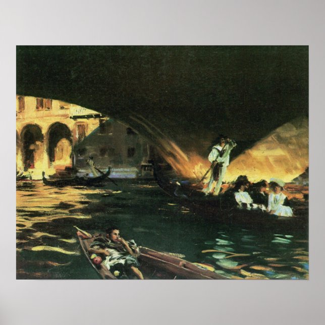 Póster Puente Rialto, Gran Canal por John Singer Sargent (Frente)
