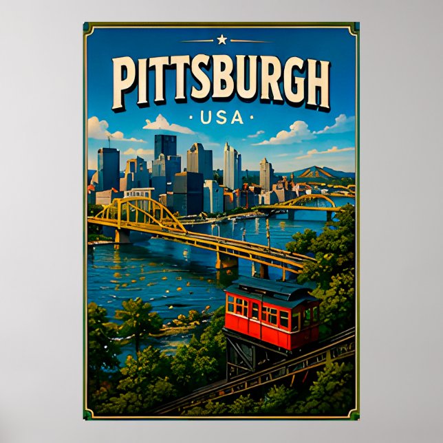 Póster Puente Roberto Clemente de Pittsburgh (Frente)