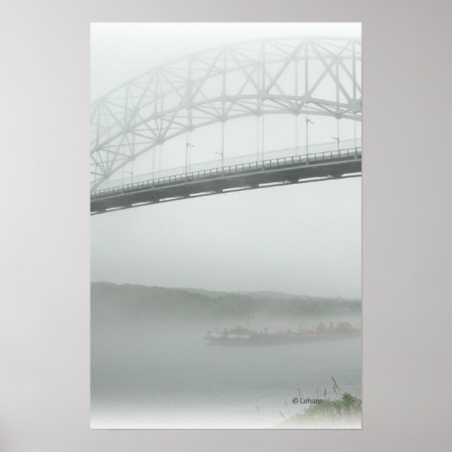 Póster Puente Sagamore en niebla (Frente)