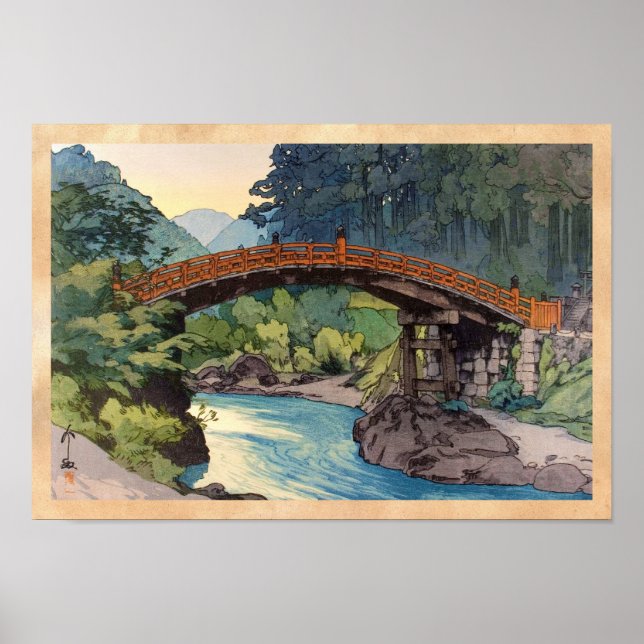 Póster Puente sagrado de Nikko Hiroshi Yoshida hanga (Frente)