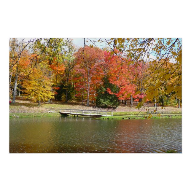 Póster Puente Seven Springs Fall III Paisaje de Otoño (Anverso)
