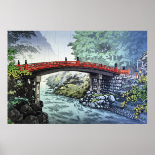 Póster Puente Shinkyo en Nikko por Tsuchiya Koitsu