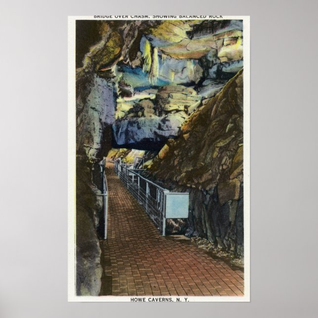 Póster Puente sobre Chasm que muestra el rock equilibrado (Frente)