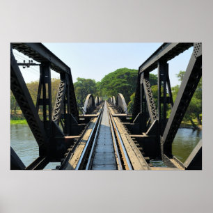 Póster Puente sobre el río Kwai en la línea de ferrocarri