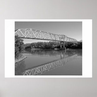 Póster Puente Sobre El Río Missouri (B & W)