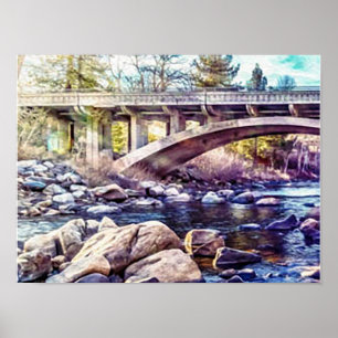 Póster Puente sobre el río Truckee en Verdi
