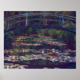 Póster Puente sobre estanque acuático por Claude Monet