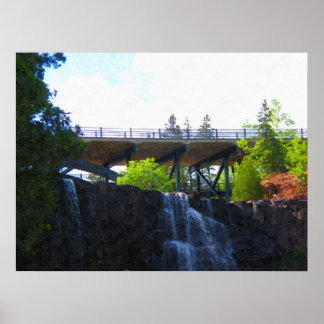 Póster Puente sobre Gooseberry Falls-Painting Print