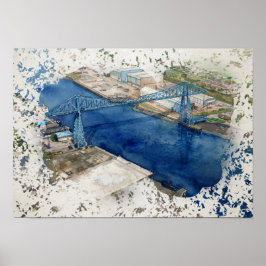 Póster Puente Transportador de Middlesborough