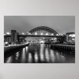 Póster Puente Tyne de noche