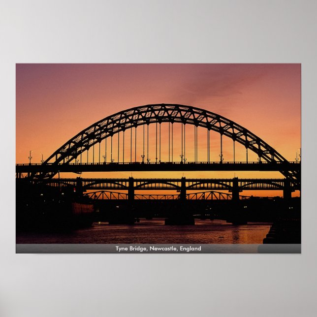 Póster Puente Tyne, Newcastle, Inglaterra (Frente)