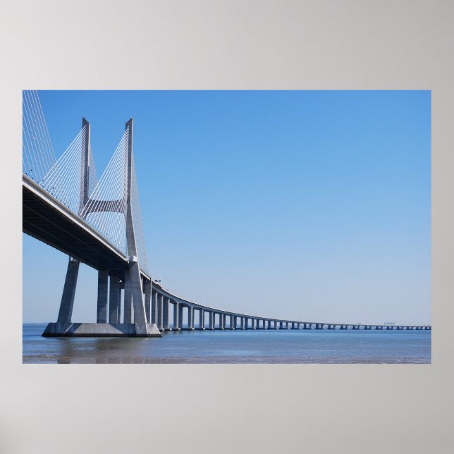 Póster Puente Vasco da Gama sobre el río Tajo en Lisboa (Frente)