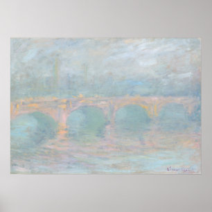 Póster Puente Waterloo al atardecer - Bella Artes Claude
