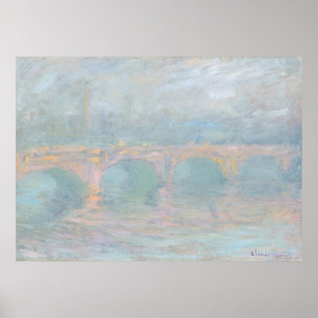 Póster Puente Waterloo al atardecer - Bella Artes Claude  (Frente)