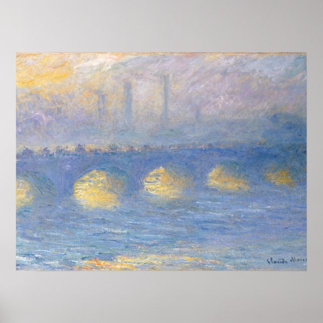 Póster Puente Waterloo, couvert temps | 1904 (Frente)