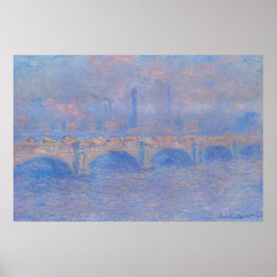 Póster Puente Waterloo, efecto de bruma de Claude Monet