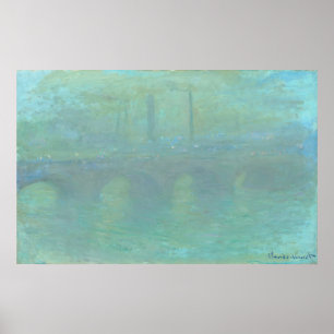 Póster Puente Waterloo en Dusk - Bella Artes Claude Monet