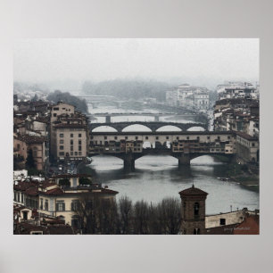 Póster Puentes de Florencia Italia