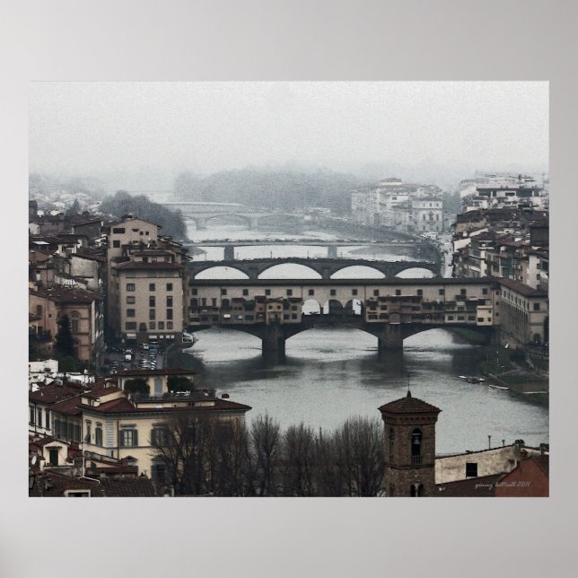 Póster Puentes de Florencia Italia (Frente)