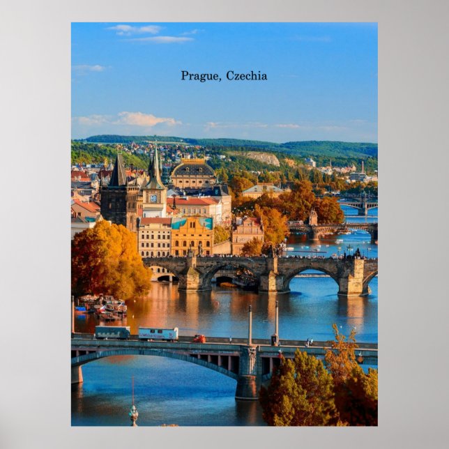 Póster Puentes de Praga Czechia (Frente)