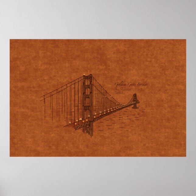 Póster Puentes: Golden Gate, Estados Unidos (Frente)