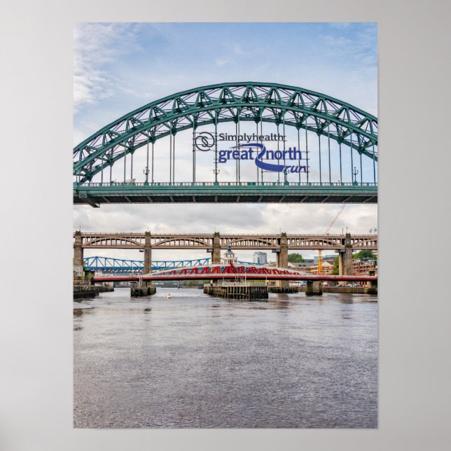Póster Puentes Sobre El Río Tyne Impresión/Poster (Frente)