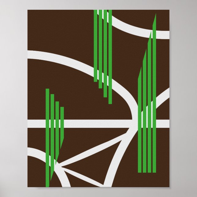 Póster Puentes y caminos en forma abstracta (Frente)