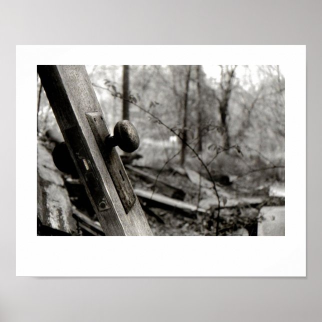 Póster Puerta abandonada en el Poster de Bosques (Frente)