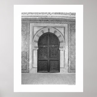 Póster Puerta antigua de la mezquita (B&W)