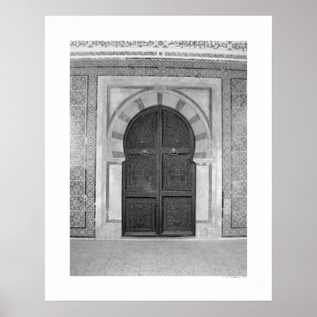 Póster Puerta antigua de la mezquita (B&W) (Frente)