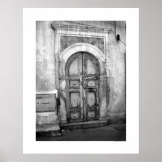 Póster Puerta Antigua en Trípoli (B&W)