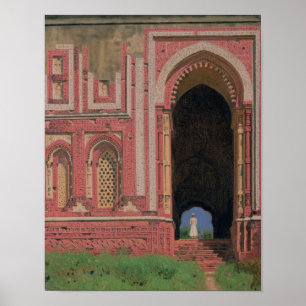 Póster Puerta cerca de Kutub-Minar, Delhi vieja, 1875