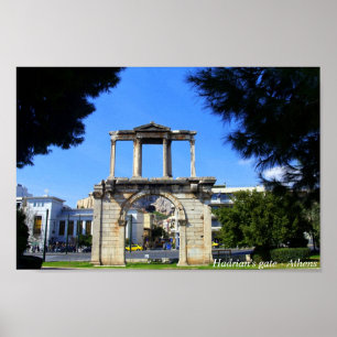 Póster Puerta de Adrián - Atenas