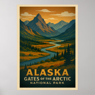 Póster Puerta de Alaska del Ártico V01