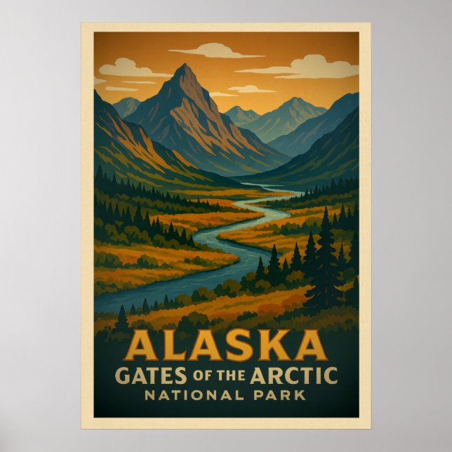 Póster Puerta de Alaska del Ártico V01 (Frente)